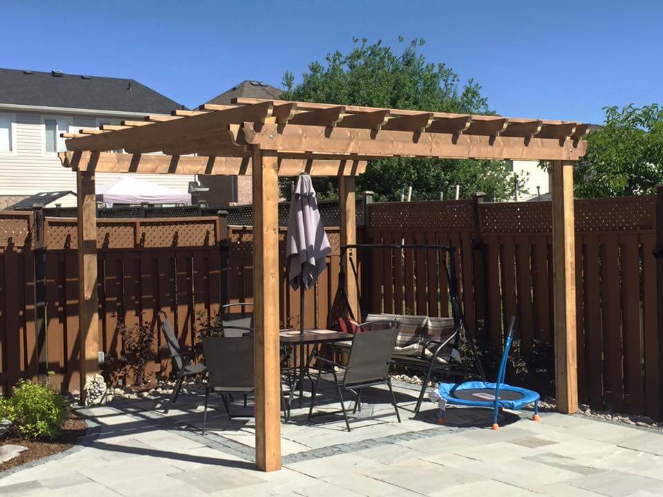 patio, pergola, landscaping in oakville, interlocking